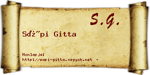 Sápi Gitta névjegykártya