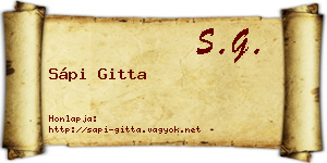 Sápi Gitta névjegykártya